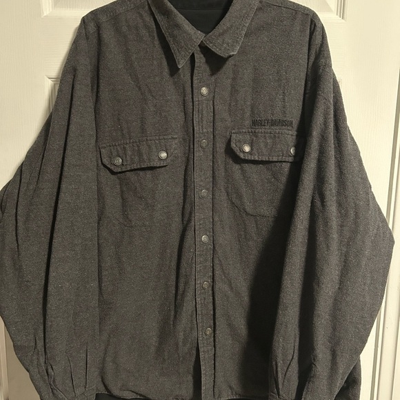 Harley-Davidson Black Lightweight Shirt Jacket reversible w/ logo on back - Picture 3 of 7